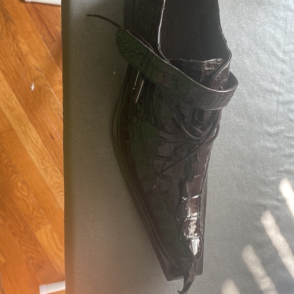 Alligator shoes brown size 14 for sale